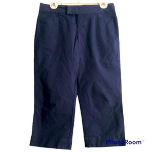 SO Stretch Cotton Capri Pant in Navy Blue - 9 - Vintage Y2K